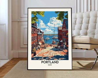 Portland Maine poster, Portland Maine print, Portland Maine art, Portland Maine decor, Portland Head Light, Casco Bay Islands