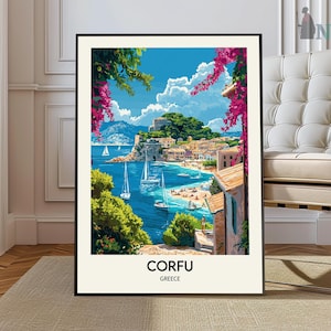 Corfu-print, Corfu-muurkunst, Corfu-poster, Corfu-foto, Corfu-posterprint, Corfu-reisposter, Corfu, Griekenland
