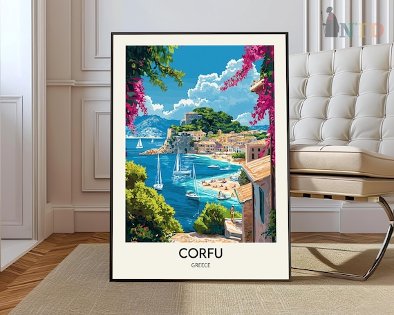 Corfu Print, Corfu Wall Art, Corfu Poster, Corfu Photo, Corfu Poster Print, Corfu Travel Poster, Corfu Greece