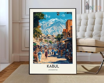 Impresión de Kabul, póster vintage, arte mural de Kabul, póster de Kabul, foto de Kabul, impresión de póster de Kabul, decoración de pared de Kabul, Afganistán Kabul
