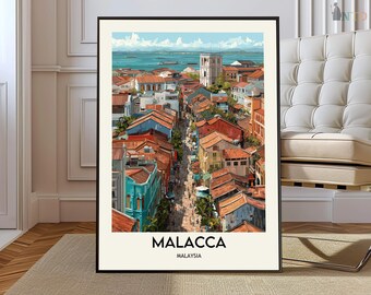 Malacca poster, Malacca wall art, Malacca print, Malacca photo, Malacca poster print, Malacca travel, Malacca map, Malacca artwork,