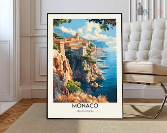 Impression Monaco, art mural Monaco, affiche Monaco, photo Monaco, impression affiche Monaco, décoration murale Monaco, Monaco Français Riviera