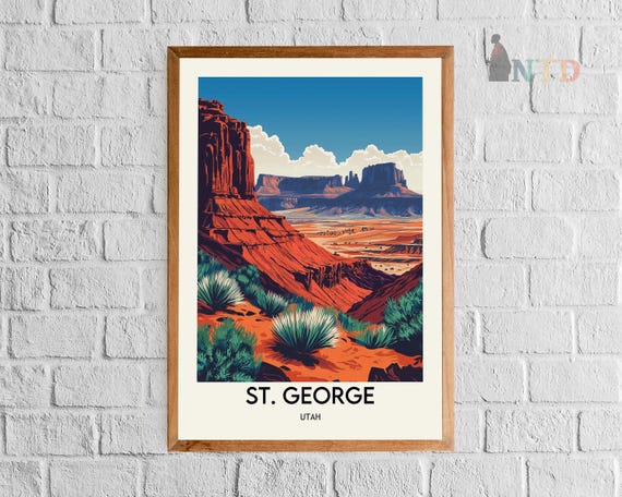 St George Travel Print Wall Art St George Wall Hanging Home Décor