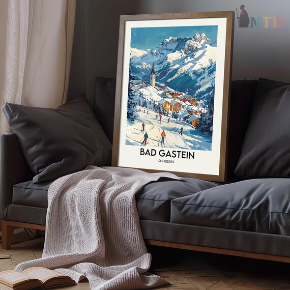 Bad Gastein Ski Resort Poster: Austria Travel Art Print - Etsy