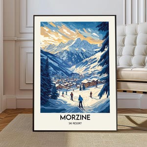 Póster de la estación de esquí de Morzine, arte mural de la estación de esquí de Morzine, impresión de la estación de esquí de Morzine, foto de la estación de esquí de Morzine, póster de la estación de esquí de Morzine, Francia