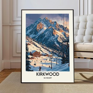 Affiche de la station de ski de Kirkwood, art mural de la station de ski de Kirkwood, impression de la station de ski de Kirkwood, photo de la station de ski de Kirkwood, station de ski de Kirkwood