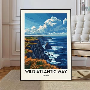Póster de la Ruta Salvaje del Atlántico, Arte mural de la Ruta Salvaje del Atlántico, Impresión de la Ruta Salvaje del Atlántico, Foto de la Ruta Salvaje del Atlántico, Impresión de póster de la Ruta Salvaje del Atlántico