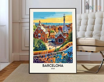 Barcelona Print, Barcelona Poster, Barcelona Wall Art, Barcelona Art Print, Barcelona Spain, Spain Poster, Barcelona Skyline, Travel Poster