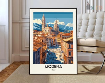Poster de voyage Modène, Italie : impression architecturale, cadre prêt à accrocher