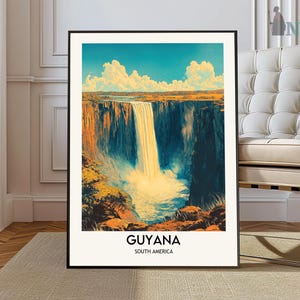 Guyana Poster, Guyana Travel Print, Tropical Decor, Botanical Print, South American Travel Poster, Latin Decor, Guyana Gift, Guyana Art