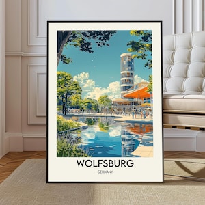 Wolfsburg poster, Wolfsburg wall art, Wolfsburg print, Wolfsburg photo, Wolfsburg travel, Wolfsburg city, Wolfsburg map, Wolfsburg Germany