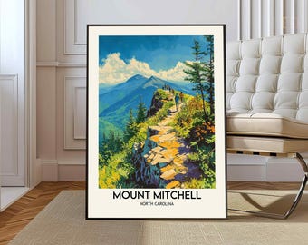 Mount Mitchell Poster, Mount Mitchell NC Print, Mount Mitchell North Carolina, Appalachian Mount Wall Art, Mount Mitchell State Park