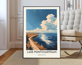 Poster del lago Pontchartrain, arte murale del lago Pontchartrain, stampa del lago Pontchartrain, foto del lago Pontchartrain, stampa del poster del lago Pontchartrain