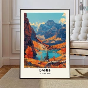 Banff Nationalpark Poster, Banff Nationalpark Poster, Kanadische Reise Kunst, Botanisches Dekor, Blumenkunst, Kanada Geschenk