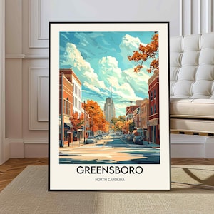 Greensboro Travel Poster, Greensboro Wall Art, Greensboro Poster Print, Greensboro Photo, Greensboro Decor, Greensboro North Carolina