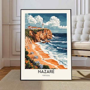 Nazaré Poster, Nazaré Wandkunst, Nazaré Druck, Nazaré Foto, Nazaré Poster Druck, Nazaré Reiseplakat, Nazaré Portugal, Nazaré Canyon Druck