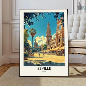 Seville Print, Seville Wall Art, Seville Poster, Seville Photo, Seville Poster Print, Seville City Poster, Seville Spain, Alcázar of Seville