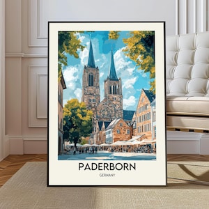 Paderborn poster, Paderborn wall art, Paderborn print, Paderborn photo, Paderborn Germany, Paderborn travel, Paderborn city, Paderborn map