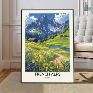 The Alps Poster, France Travel Print, French Decor, Europe Travel Poster, European Wall Art, Mountain Print, The Alps Travel Poster