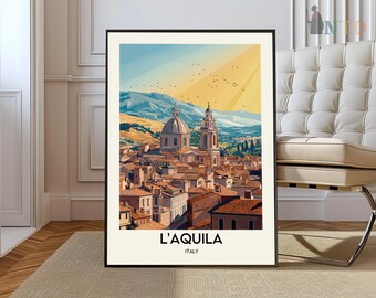 L'aquila Italy Poster: Abruzzo City Travel Print - Etsy