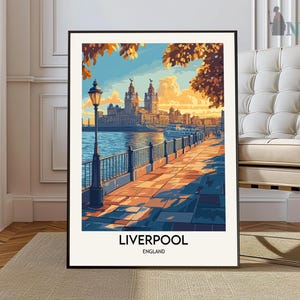 Impresión de Liverpool, arte mural de Liverpool, póster de Liverpool, foto de Liverpool, impresión de póster de Liverpool, póster de viaje de Liverpool, Liverpool Inglaterra
