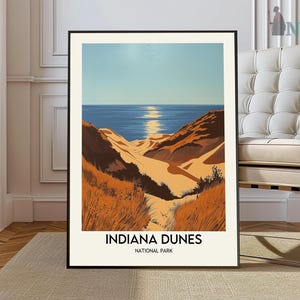 Indiana Dunes National Park Poster, National Park Gift, Nature Print, Nature Lover Gift, Printable Wall Art, Indiana Beach, Lake Michigan