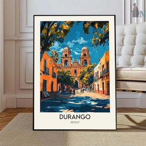 Durango Map, Durango Map Print, Durango Personalized Map, Durango Wall Art, Durango Travel Poster, Durango poster, Durango Mexico