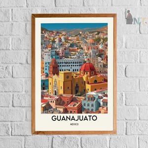 Guanajuato Mexiko Poster Druck | Bunte Koloniale Stadt Wandkunst | Historische Altstadt Strasse Illustration | Reise-Dekor-Geschenk Bild 15