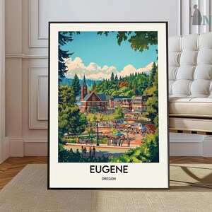Eugene poster, Eugene Wall Art, Eugene Print, Eugene Photo, Eugene Poster Print, Eugene Travel Poster, Eugene city Oregon