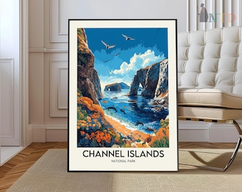 Impresión/Póster del Parque Nacional de las Islas del Canal, Póster del Parque Nacional, Póster del Parque Nacional de las Islas del Canal, Islas del Canal