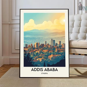 Addis Ababa Poster - Ethiopia Print - Addis Ababa Travel Wall Art - Africa Travel Art - Ethiopia Art - Africa Poster - African City Art