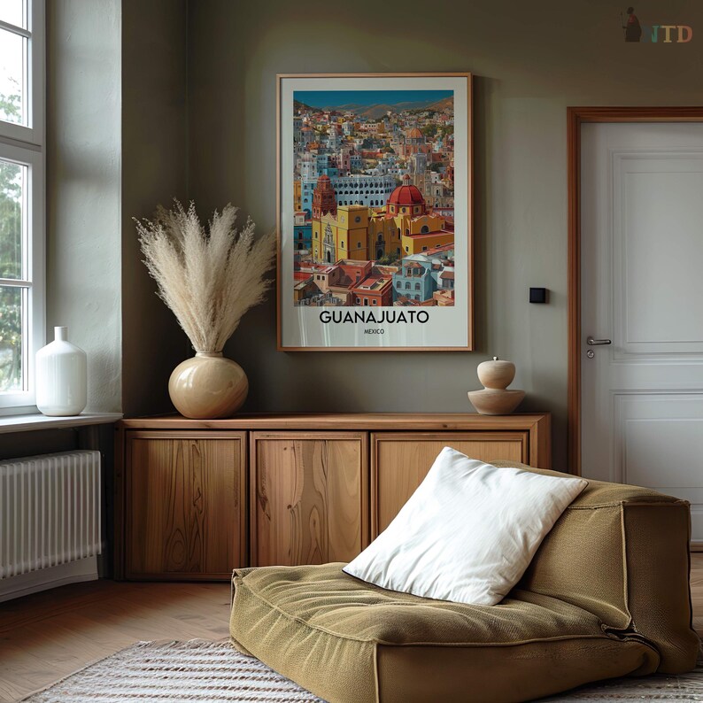 Guanajuato Mexiko Poster Druck | Bunte Koloniale Stadt Wandkunst | Historische Altstadt Strasse Illustration | Reise-Dekor-Geschenk Bild 18
