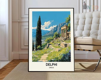 Delphi art, Delphi artwork, Delphi map, Delphi photo, Delphi poster, Delphi print, Delphi travel, Delphi Greece, Delphi wall art