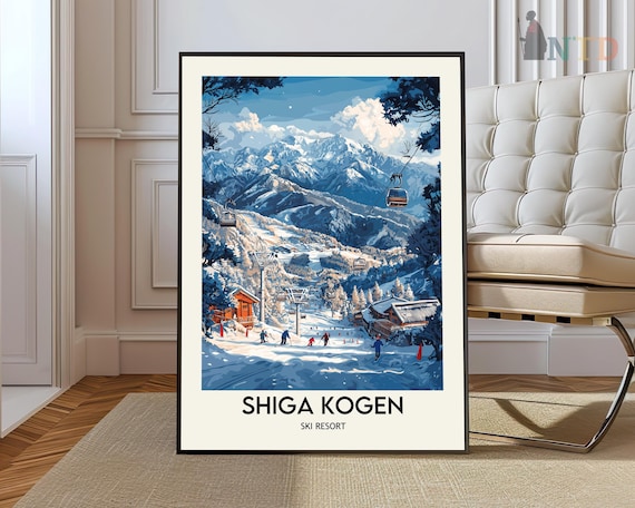 Shiga Kogen Japan Ski Resort Poster: Vintage Travel Art - Etsy