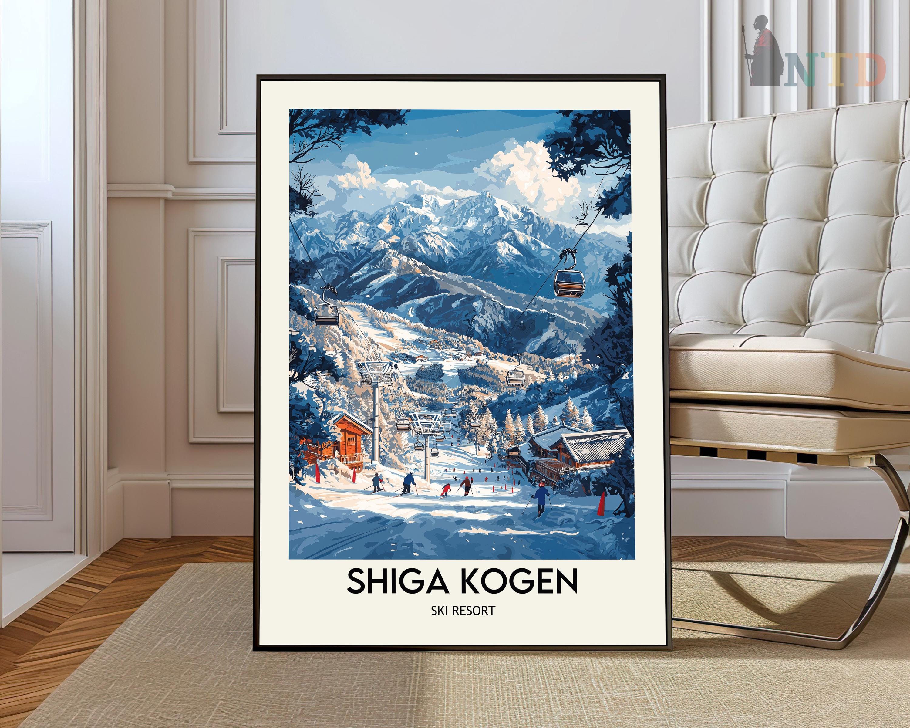 Shiga Kogen Japan Ski Resort Poster: Vintage Travel Art - Etsy