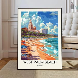West Palm Beach Travel Poster, West Palm Beach Wall Art, West Palm Beach Poster Print, West Palm Beach Photo, West Palm Florida poster