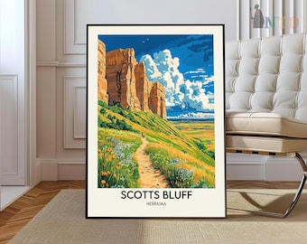 Stampa Scotts Bluff, Arte murale Scotts Bluff, Poster Scotts Bluff, Foto Scotts Bluff, Stampa poster Scotts Bluff, Scotts Bluff Nebraska