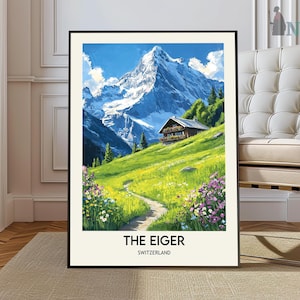 Eiger Print, Eiger Wall Art, Eiger Poster, Eiger Photo, Eiger Poster Print, Eiger Travel Poster, Eiger Switzerland, Bernese Alps Jungfrau
