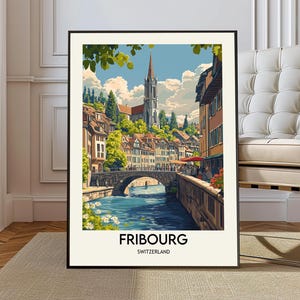 Fribourg poster, Fribourg Wall Art, Fribourg Print, Fribourg Photo, Fribourg Poster Print, Fribourg Travel Poster, Fribourg city poster