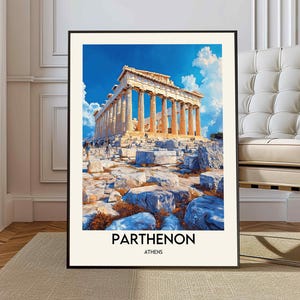 Póster del Partenón, Arte mural del Partenón, Impresión del Partenón, Foto del Partenón, Impresión de póster del Partenón, Póster turístico del Partenón, Partenón, Grecia