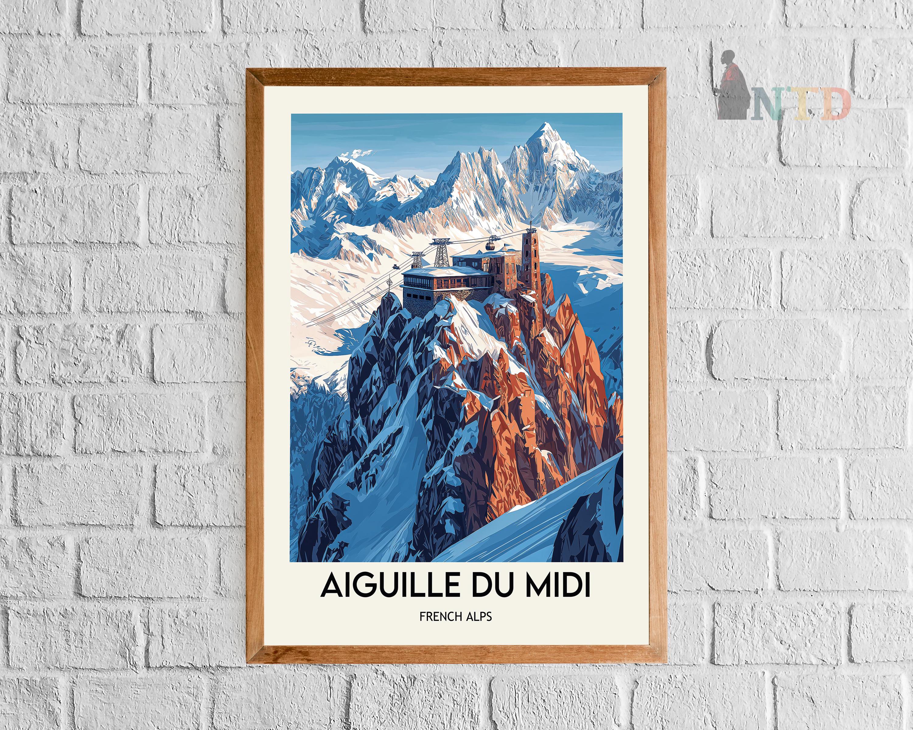 Aiguille Du Midi Travel Poster, Aiguille Du Midi Wall Art