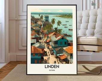 Lindenposter, Linden muurkunst, Linden print, Linden foto, Linden poster print, Linden reizen, Linden kaart, Linden artwork, Linden Guyana