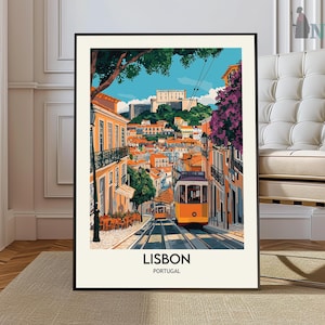 Lisbon Travel, Lisbon Portugal, Portugal Art, Lisbon Art, Lisbon Print, Lisbon Skyline, Lisbon Poster, Portugal Poster, Lisbon Wall Art