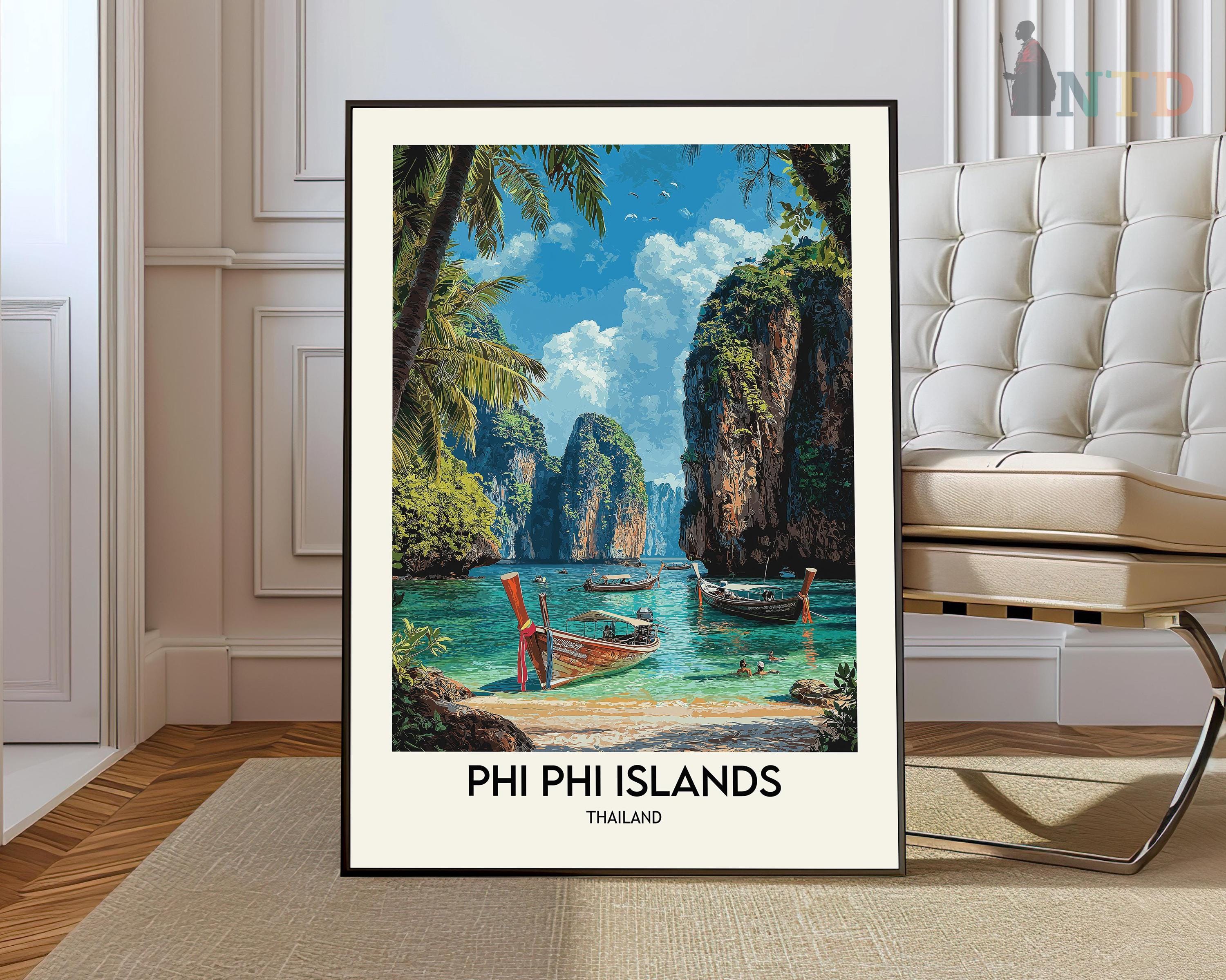 Phi phi islands art - Etsy México, image size:3000x2399