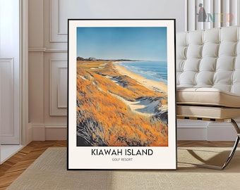 Affiche aquarelle de Kiawah Island Kiawah Island en téléchargement numérique Art imprimable Décoration d'intérieur de Kiawah Island Affiche de Caroline du Sud Impression Kiawah