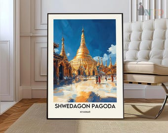 Shwedagon Pagoda poster, Shwedagon Pagoda Wall Art, Shwedagon Pagoda Print, Shwedagon Pagoda Photo, Shwedagon Pagoda art, Yangon Myanmar