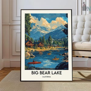 Big Bear Lake Travel Poster, Big Bear Lake Wall Art, Big Bear Lake Poster Print, Big Bear Lake Photo, Big Bear Lake Decor, California, USA