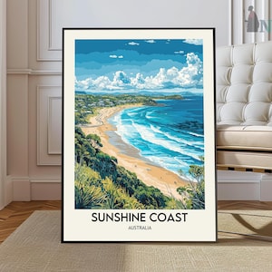 Sunshine Coast Australien Poster, Sunshine Coast Wandkunst, Sunshine Coast Wandkunst, Sunshine Coast Wandkunst, Australien Wandkunst