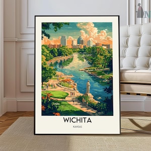 Wichita poster, Wichita Wall Art, Wichita Print, Wichita Photo, Wichita Poster Print, Wichita Travel Poster, Wichita Kansas, Wichita city