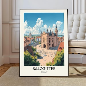 Salzgitter poster, Salzgitter wall art, Salzgitter print, Salzgitter photo, Salzgitter travel, Salzgitter city, Salzgitter Germany map